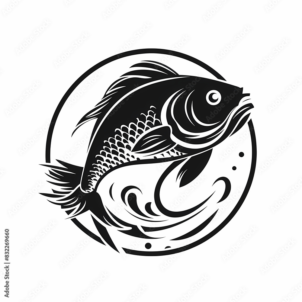 Naklejka premium Fish symbol for fishing vector image