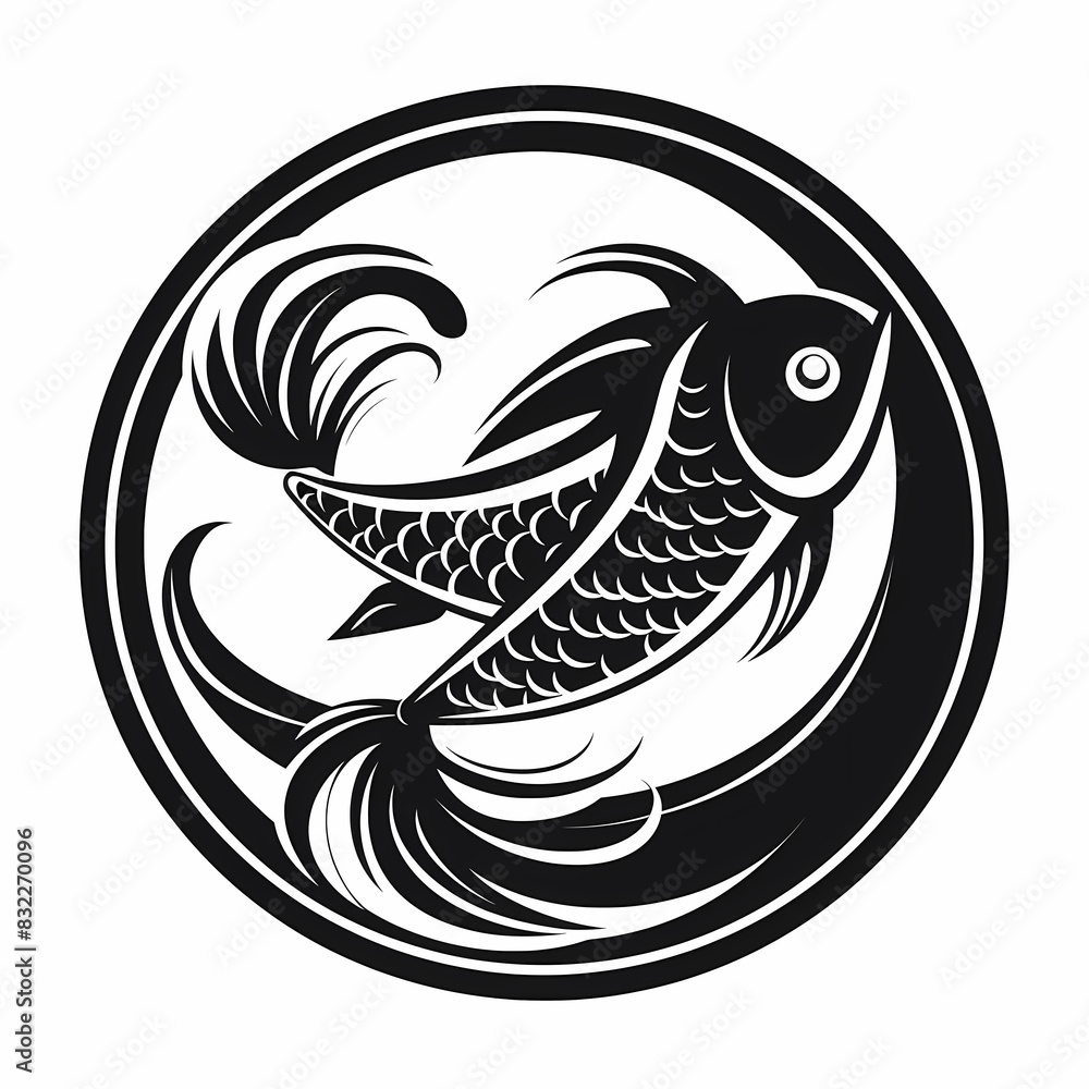 Fototapeta premium Fish symbol for fishing vector image