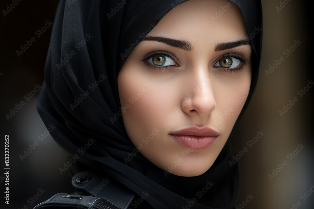 Arabian woman in hijab living her life in modern city have shopping working traveling abilities, Generative AI Arabian woman in hijab living her life in modern city have shopping working traveling abilities, Generative AI
