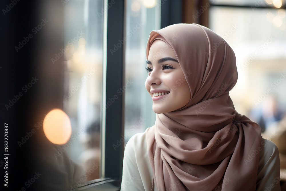 Arabian woman in hijab living her life in modern city have shopping working traveling abilities, Generative AI Arabian woman in hijab living her life in modern city have shopping working traveling abilities, Generative AI