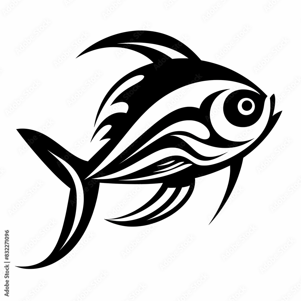 Naklejka premium Fish symbol for fishing vector image
