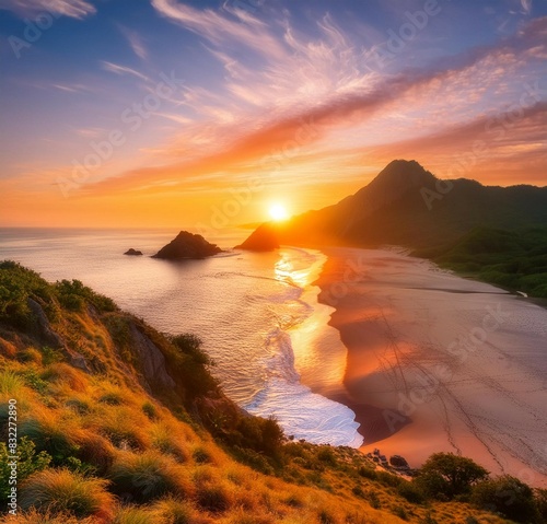 sunset on the beach