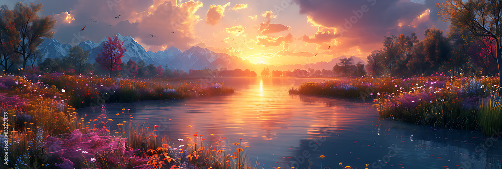 Embrace Nature & Wellness: A Colorful Field of Wildflowers for Diverse Outdoor Recreation Embrace Nature & Wellness: A Colorful Field of Wildflowers for Diverse Outdoor Recreation