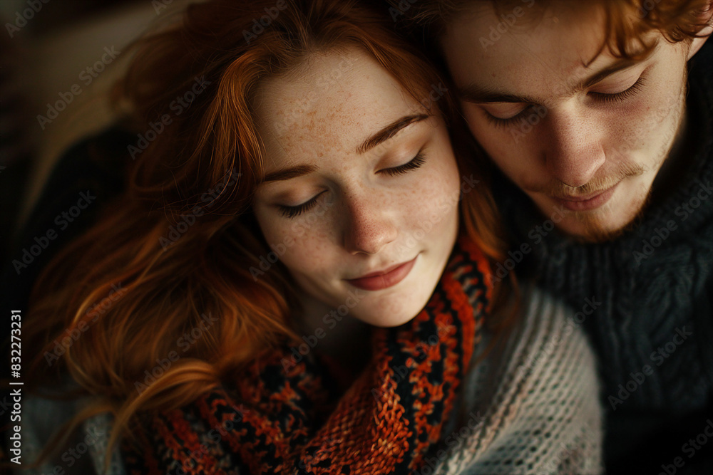 Generated with ai image of a happy loving enamored people enjoying each other indoors Generated with ai image of a happy loving enamored people enjoying each other indoors