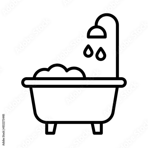 Bathtub line icon