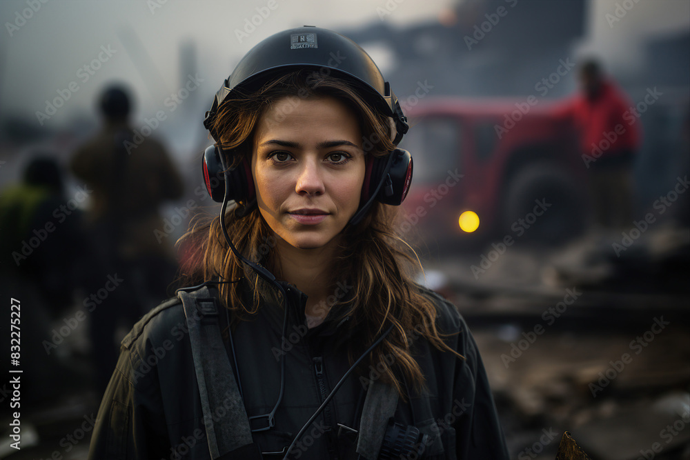 Professional reporter journalist in front of camera making breaking news reportage Generative AI picture Professional reporter journalist in front of camera making breaking news reportage Generative AI picture