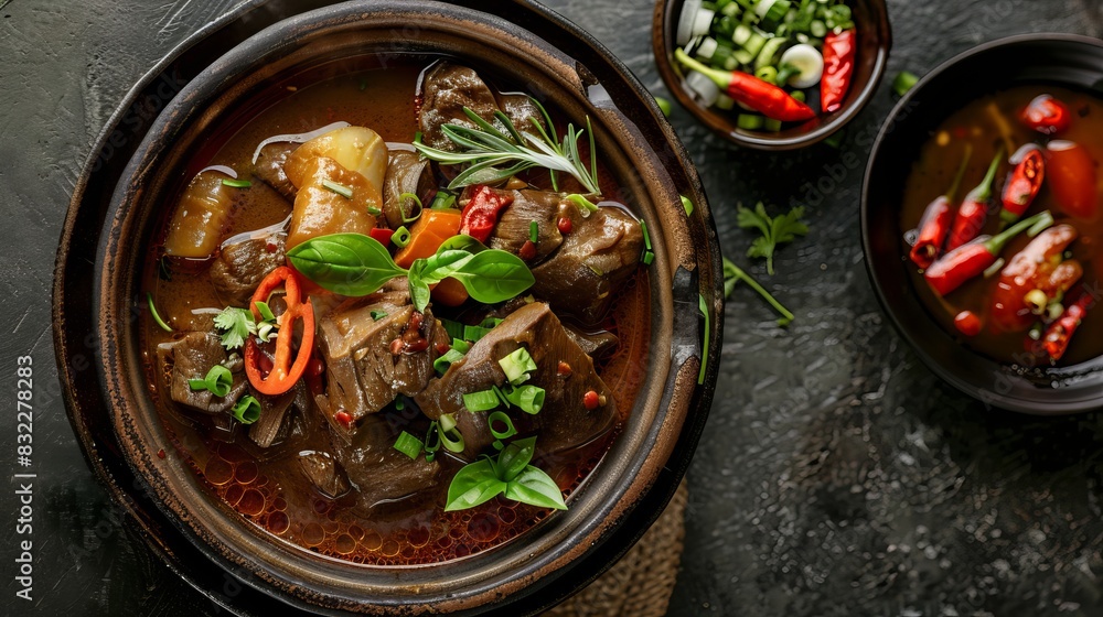 indonesian food rawon with copy space indonesian food rawon with copy space
