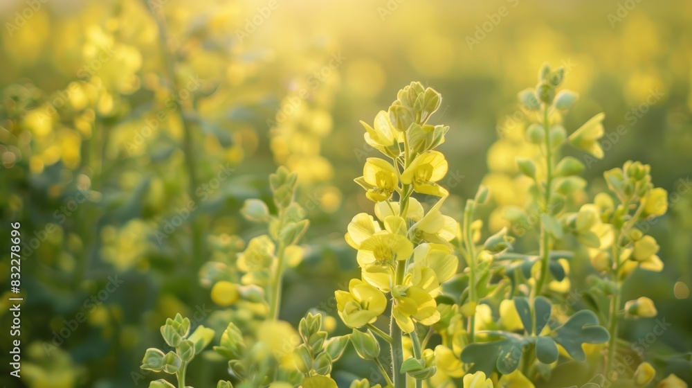 Immature youthful and fresh rapeseed pods in a field of rapeseed Immature youthful and fresh rapeseed pods in a field of rapeseed