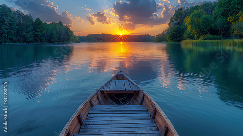Peaceful Waterfront Serenity: Majestic Lakes & Rivers Sunset