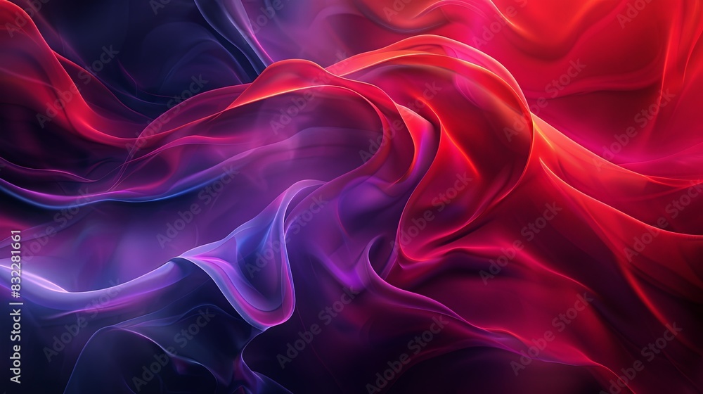 A colorful, flowing piece of fabric with a purple and blue hue A colorful, flowing piece of fabric with a purple and blue hue