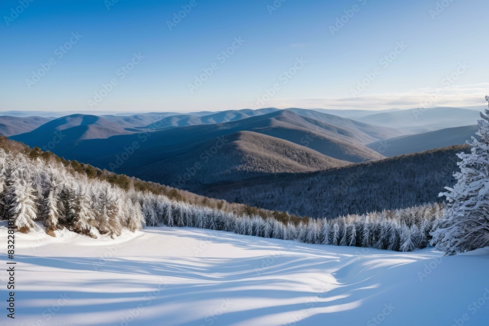 Winter Morning in Catskill Mountains with Crisp Air Winter Morning in Catskill Mountains with Crisp Air