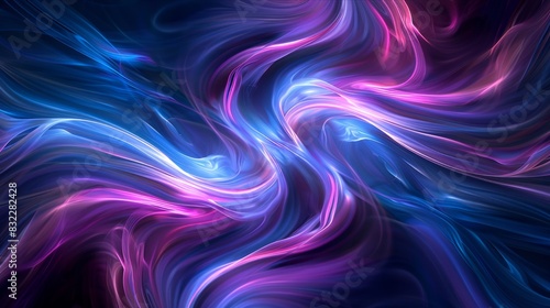 Swirling abstract pattern with metallic hues of blue pink and purple