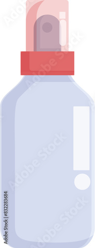 Colorful cartoon vector illustration of a modern spray bottle with red and blue design, perfect for cleaning supplies and household maintenance, isolated on white background