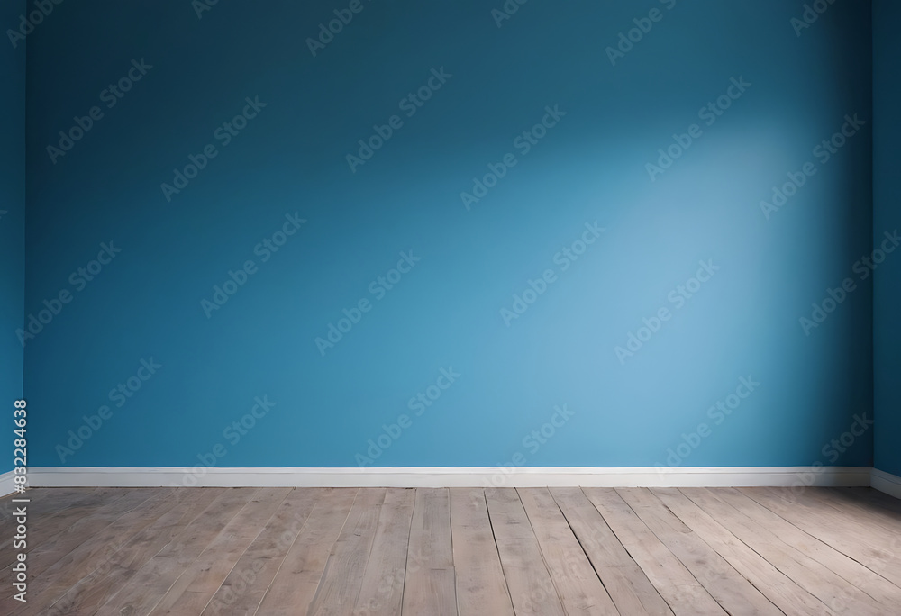 Empty room with light wood flooring and deep blue walls. Perfect for showcasing interior design, home staging, or minimalist decor. Empty room with light wood flooring and deep blue walls. Perfect for showcasing interior design, home staging, or minimalist decor.