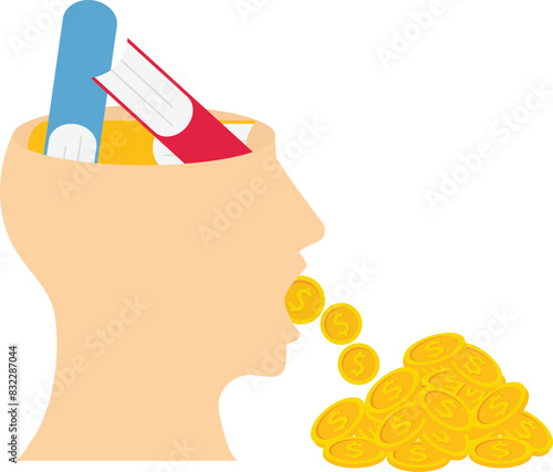 Monetize knowledge or intellectual properties. Innovation, intellectual properties concept.

