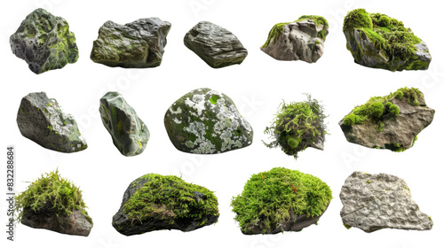 Canvas-taulu Moss-covered rocks , set