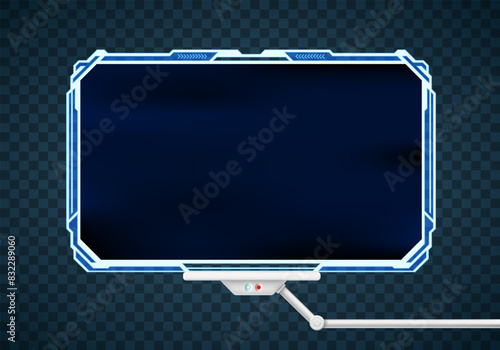 Vector screen frame of a futuristic device. HUD sci-fi interface with copy space. Template for text