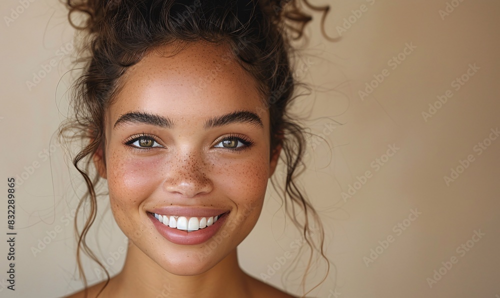 Youthful, attractive lady gently caressing her flawless complexion. Facial care. Cosmetic, wellness, and relaxation. Youthful, attractive lady gently caressing her flawless complexion. Facial care. Cosmetic, wellness, and relaxation.