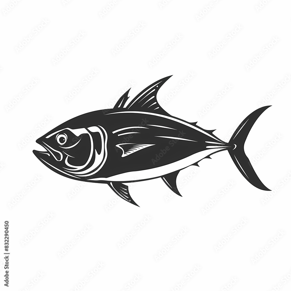 Fototapeta premium Tuna fish logo design template silhouette vector image