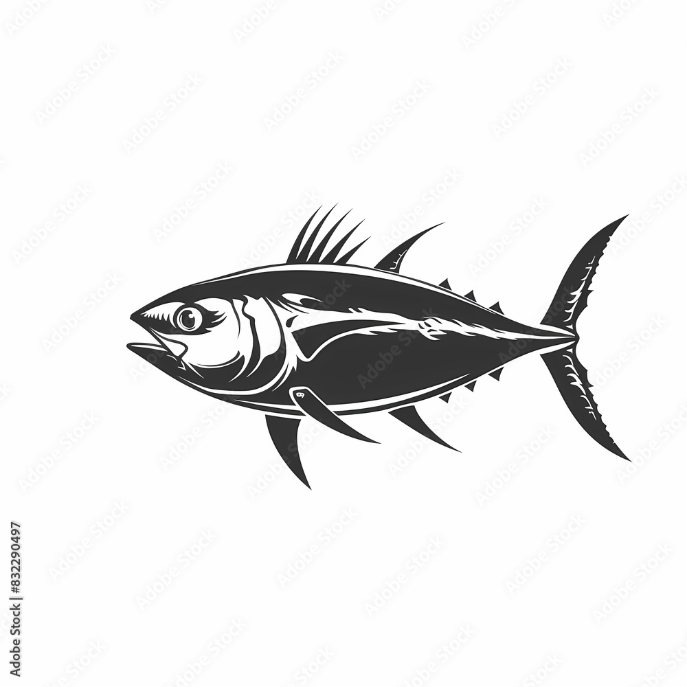 Tuna fish logo design template silhouette vector image Tuna fish logo design template silhouette vector image