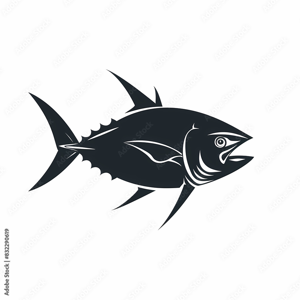 Obraz premium Tuna fish logo design template silhouette vector image