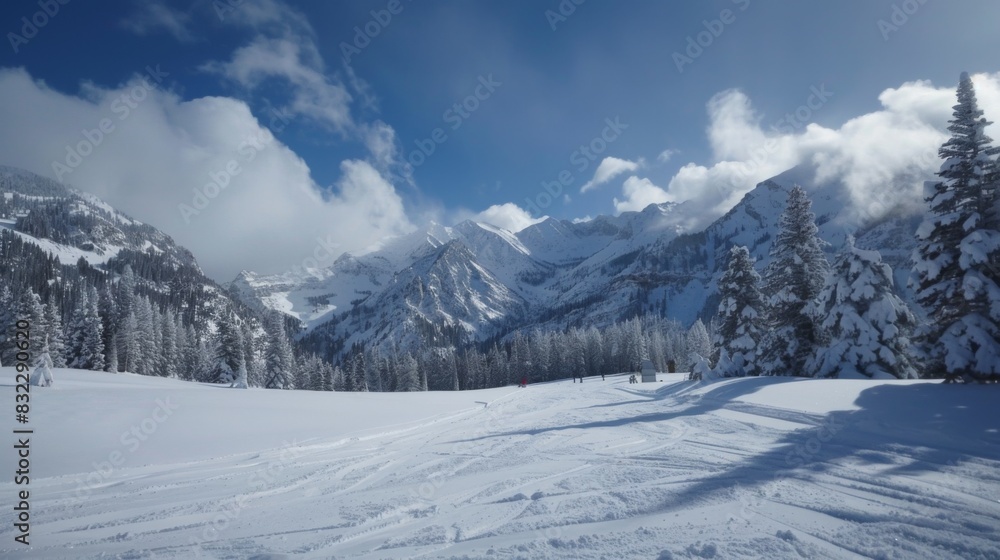 Snowboarding winter sport background illustration generated by ai