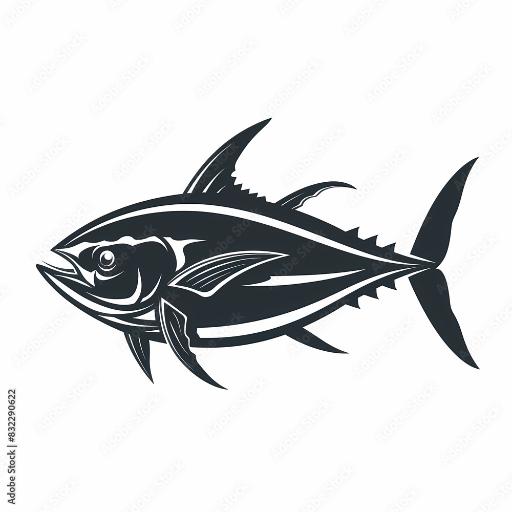 Fototapeta premium Tuna fish logo design template silhouette vector image
