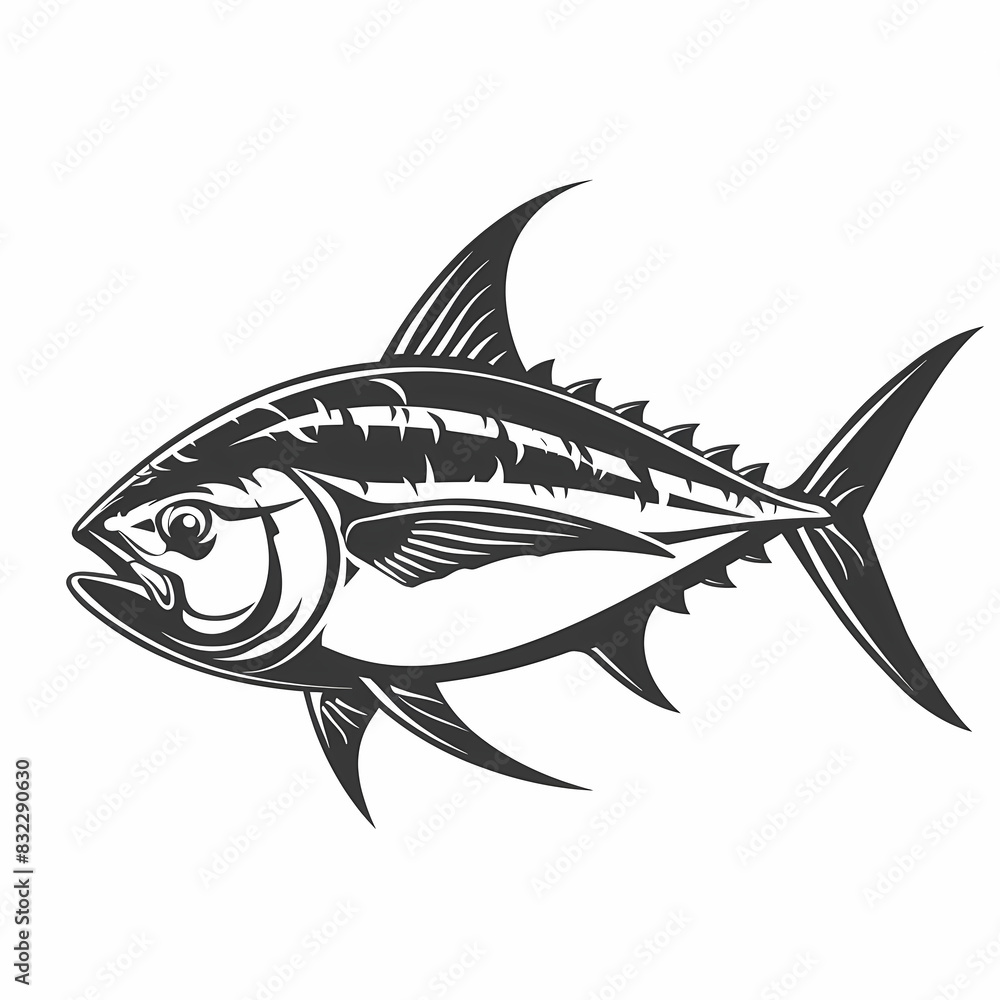 Fototapeta premium Tuna fish logo design template silhouette vector image