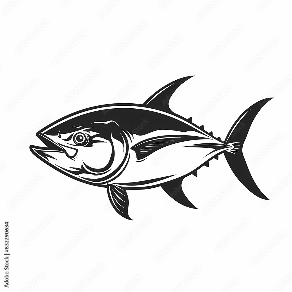 Obraz premium Tuna fish logo design template silhouette vector image