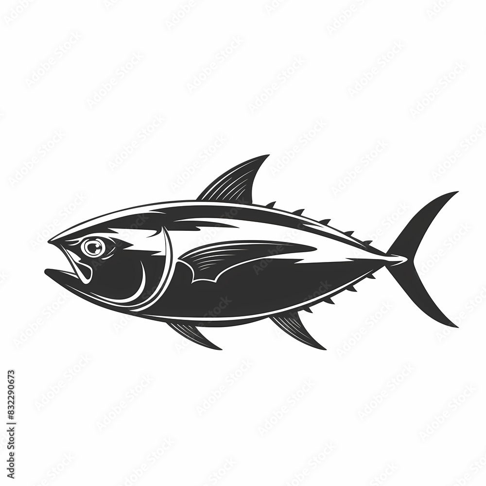 Obraz premium Tuna fish logo design template silhouette vector image