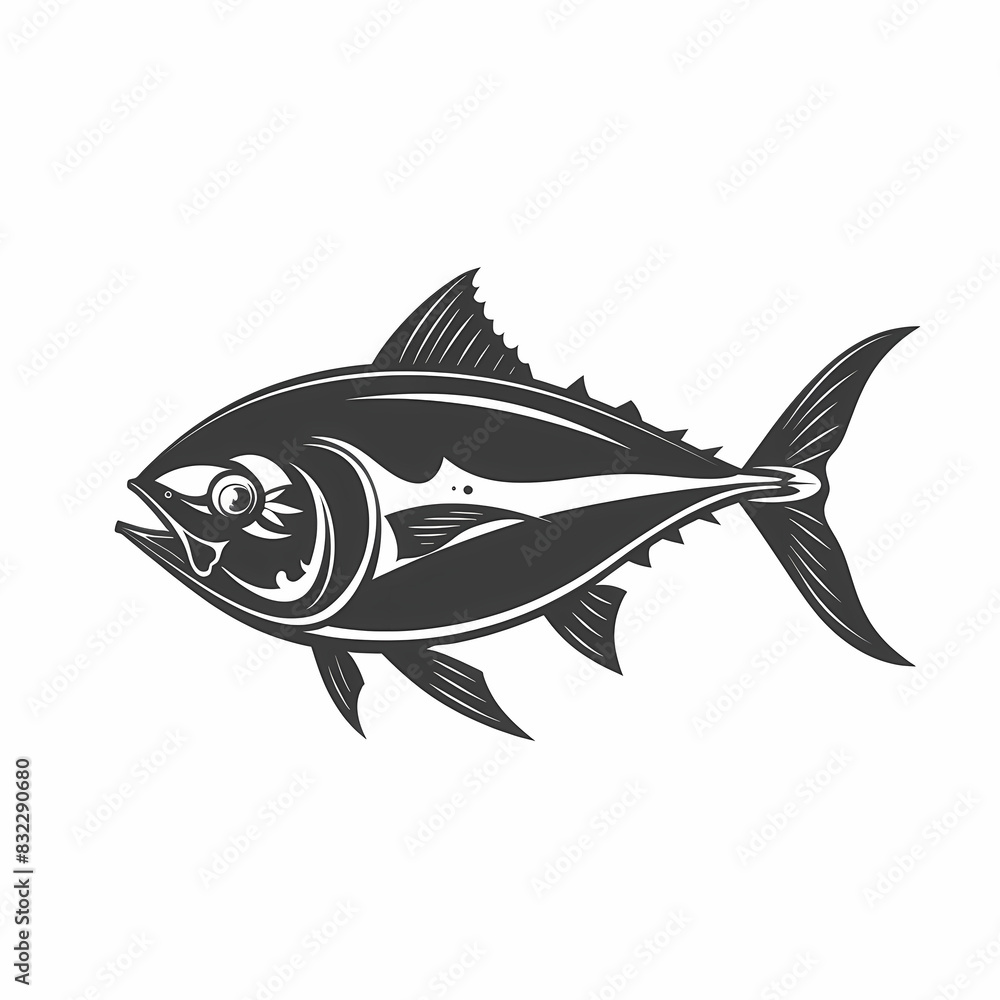 Tuna fish logo design template silhouette vector image Tuna fish logo design template silhouette vector image