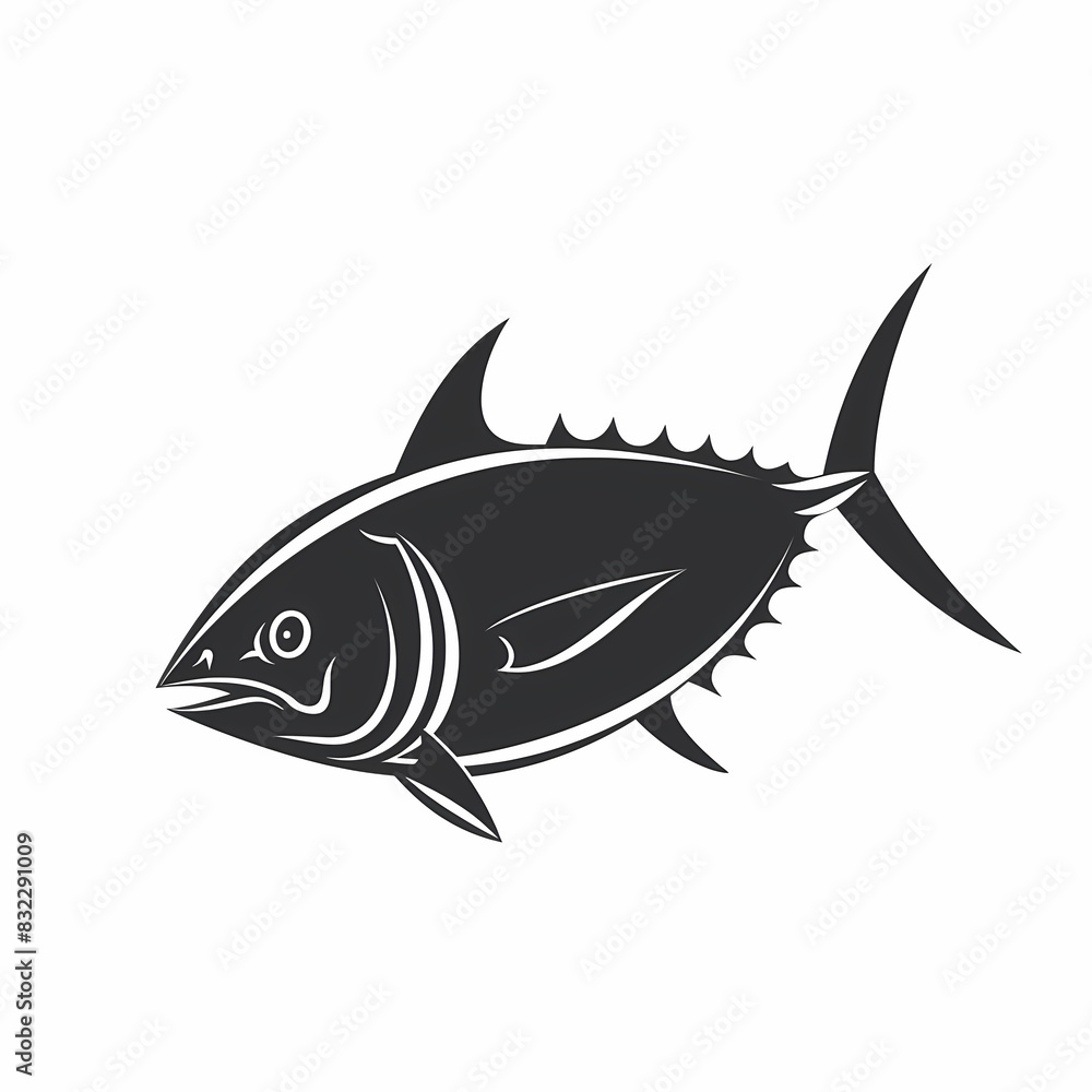 Obraz premium Tuna fish logo design template silhouette vector image
