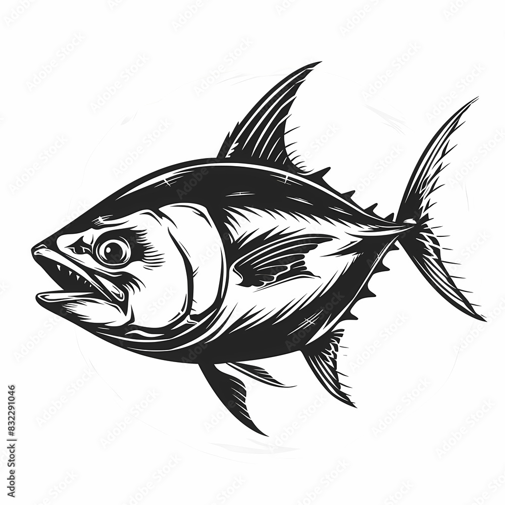 Fototapeta premium Tuna fish logo design template silhouette vector image