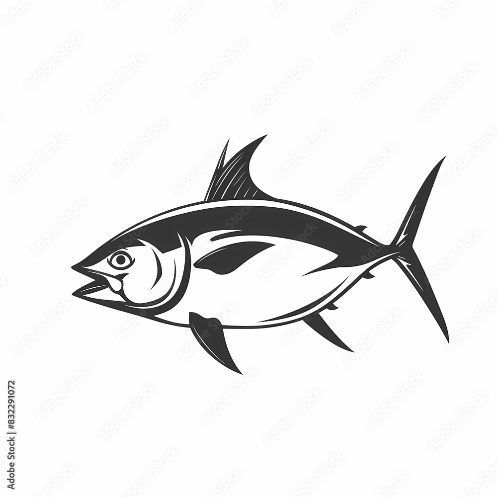 Tuna fish logo design template silhouette vector image Tuna fish logo design template silhouette vector image