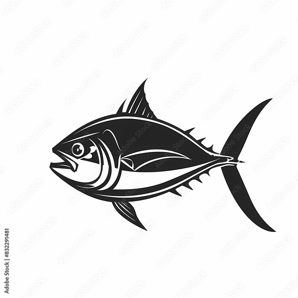Tuna fish logo design template silhouette vector image Tuna fish logo design template silhouette vector image
