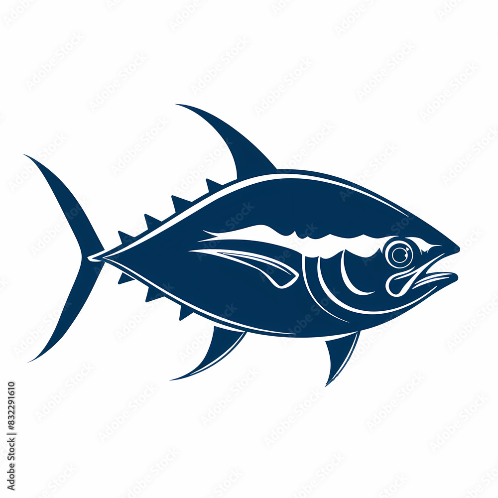 Obraz premium Tuna fish logo design template silhouette vector image