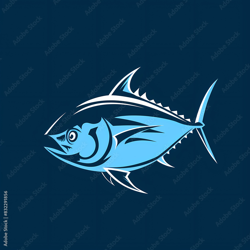 Obraz premium Tuna fish logo design template silhouette vector image