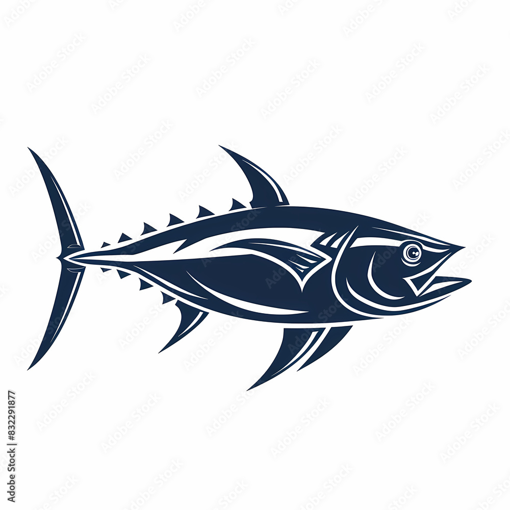 Obraz premium Tuna fish logo design template silhouette vector image
