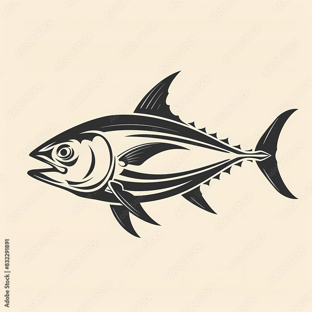 Tuna fish logo design template silhouette vector image Tuna fish logo design template silhouette vector image