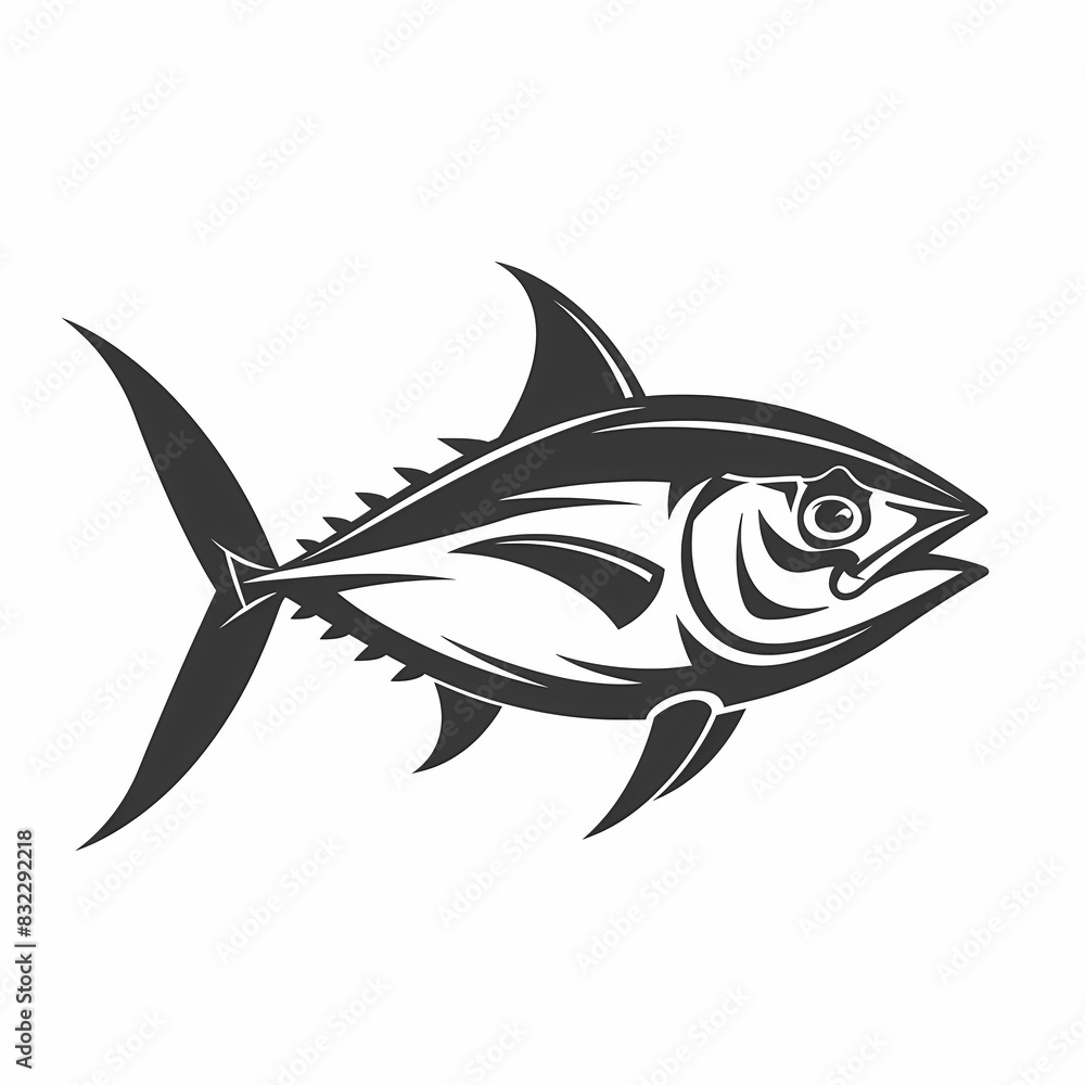 Fototapeta premium Tuna fish logo design template silhouette vector image
