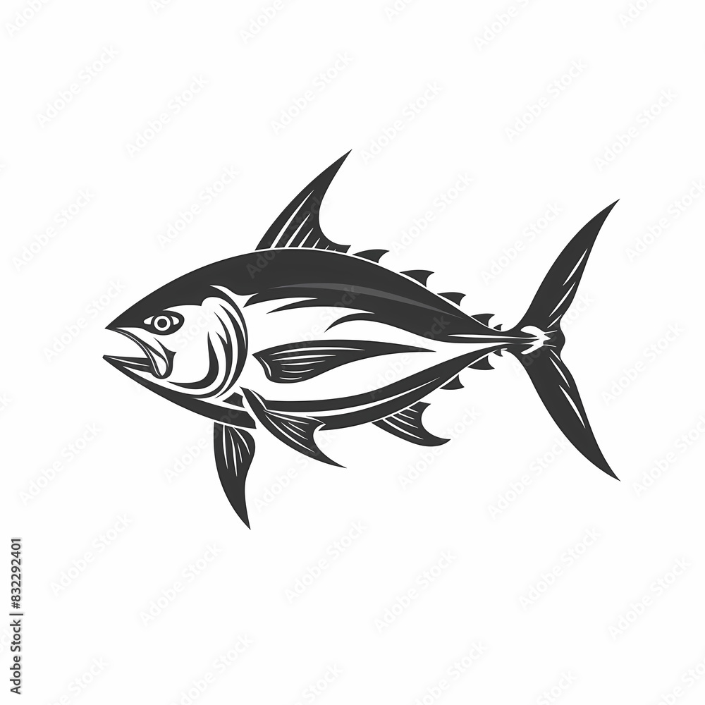 Fototapeta premium Tuna fish logo design template silhouette vector image