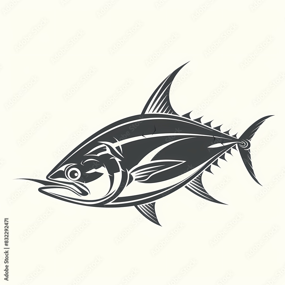 Tuna fish logo design template silhouette vector image Tuna fish logo design template silhouette vector image