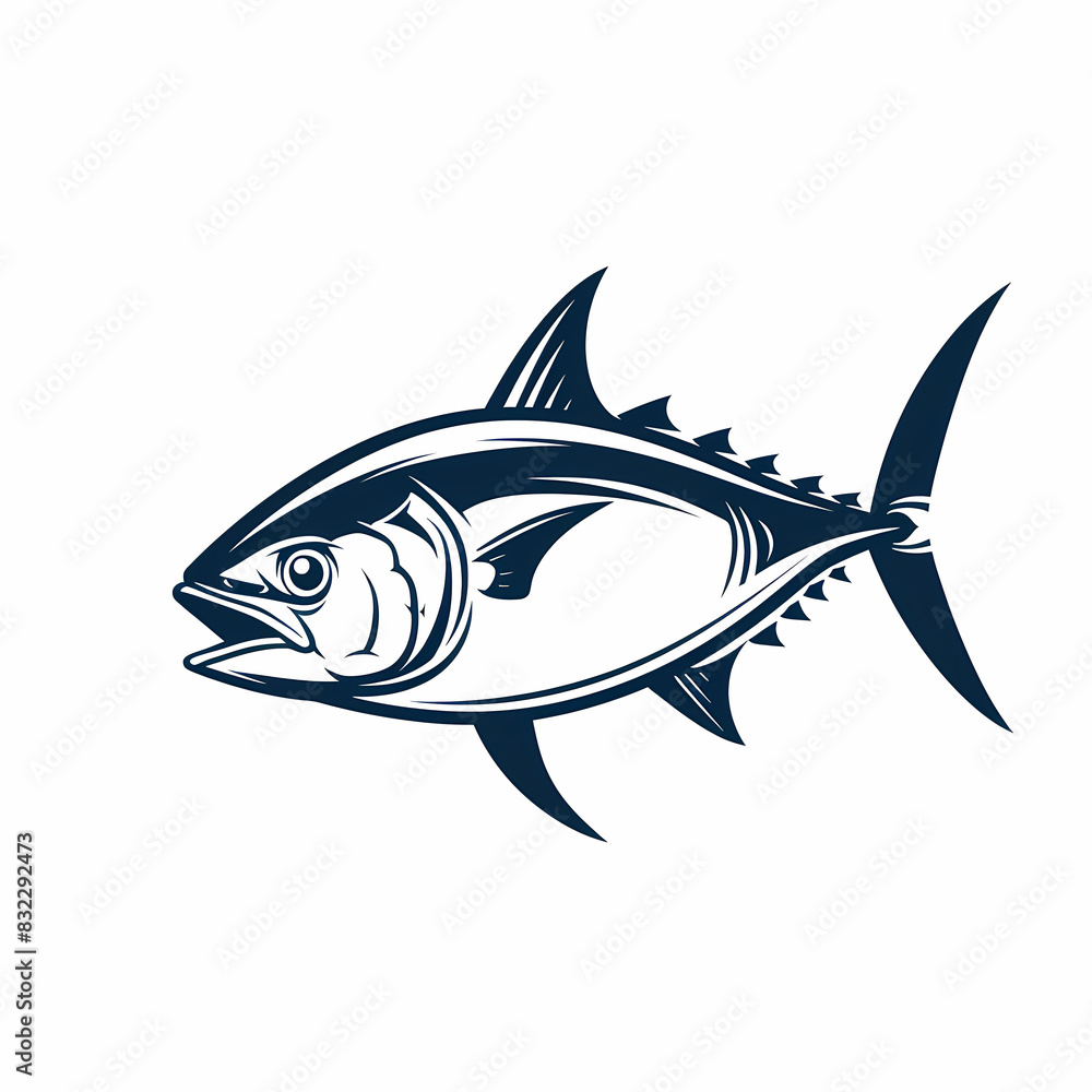 Naklejka premium Tuna fish logo design template silhouette vector image