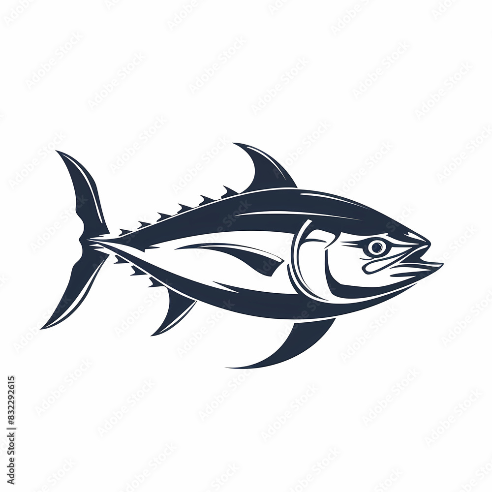 Obraz premium Tuna fish logo design template silhouette vector image