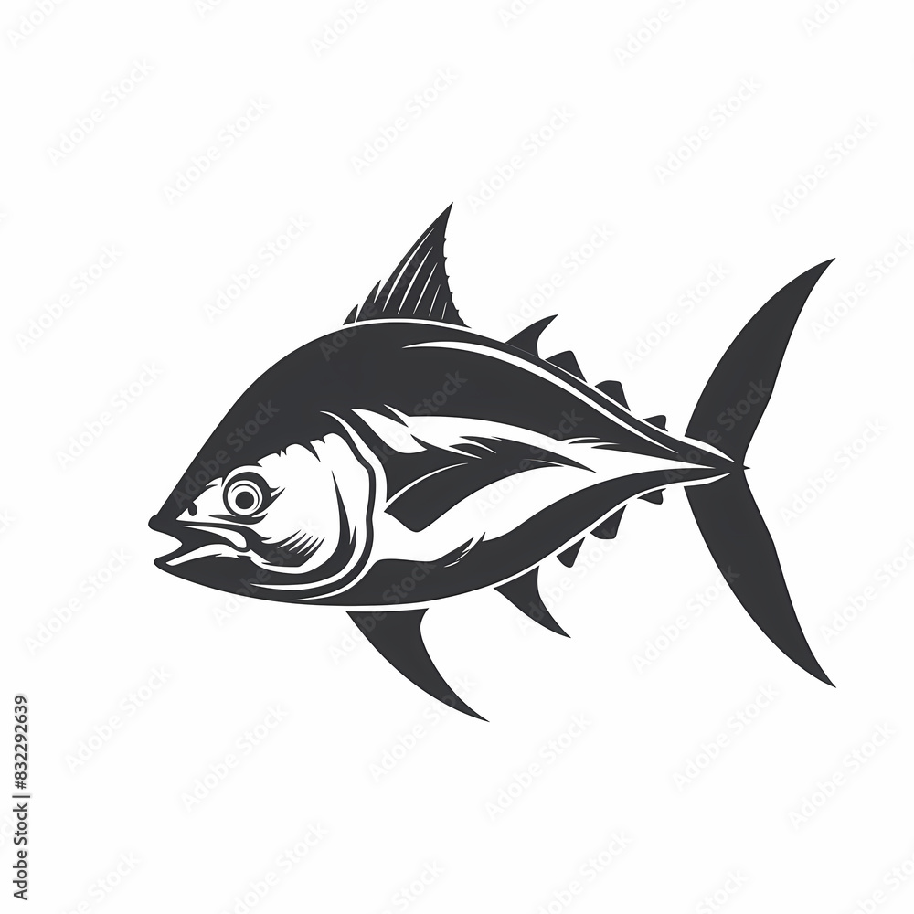 Tuna fish logo design template silhouette vector image