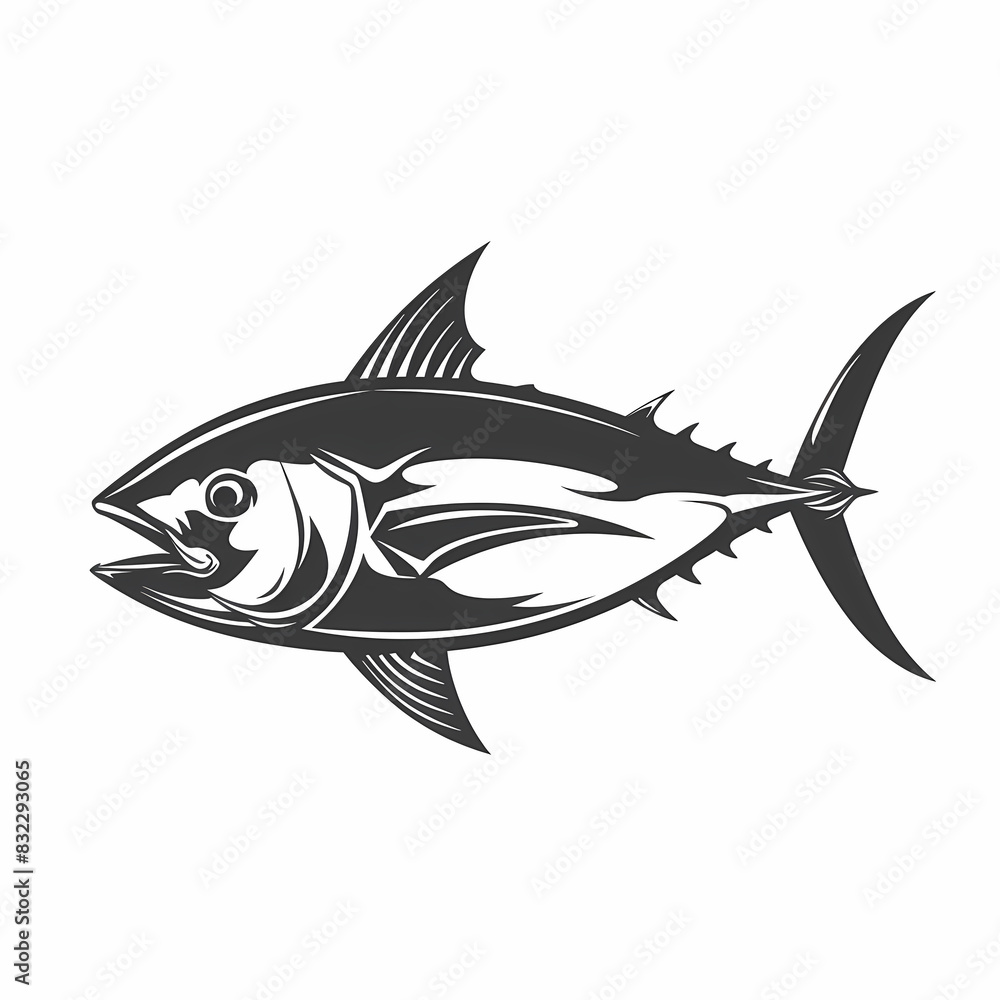 Obraz premium Tuna fish logo design template silhouette vector image
