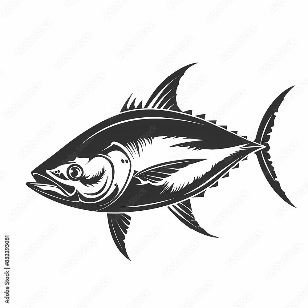 Obraz premium Tuna fish logo design template silhouette vector image