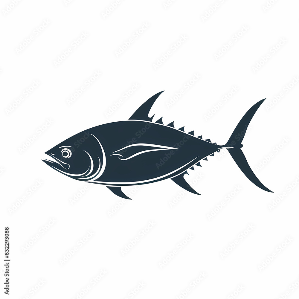 Naklejka premium Tuna fish logo design template silhouette vector image