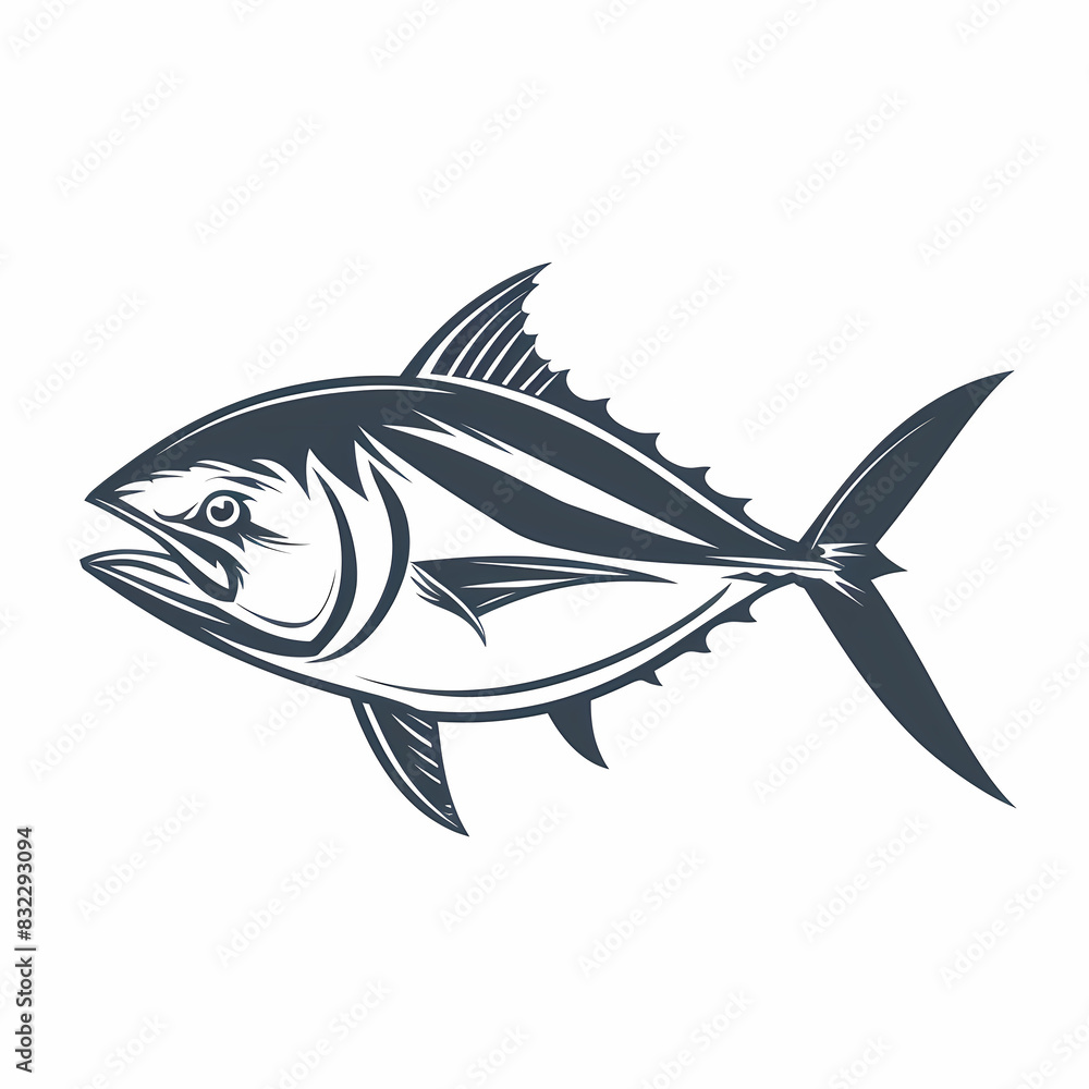 Tuna fish logo design template silhouette vector image Tuna fish logo design template silhouette vector image