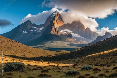 Late Morning at Mount Kenya with High Contrast Sky